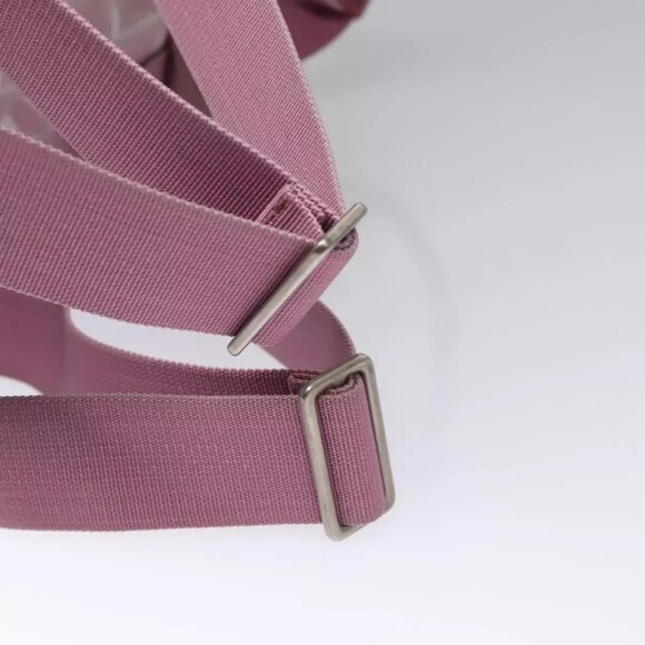 CHANEL New Travel Line Backpack Canvas Pink CC Auth BD376 - Picture 9 of 16